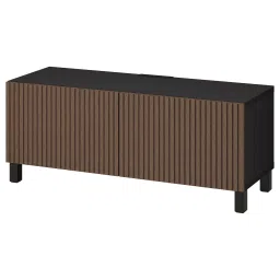 ikea bestå TV bench with doors, black-brown Björköviken/Stubbarp/brown stained oak veneer, 120x42x48 cm-picture-24