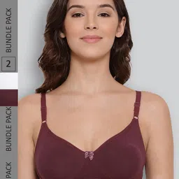 LYRA Pack Of 2 Combed Cotton Seamless Moulded Encircled Bra-image-55