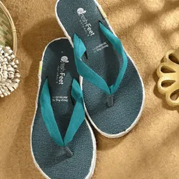 Fresh1947Feet Textured Super Comfortable Flip Flops - Teal Blue-picture-12