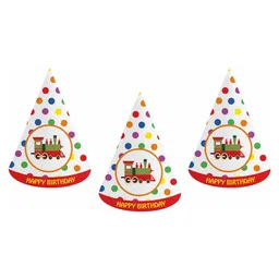 Untumble Train Theme Birthday Decoration Hats Multicolor Pack of 10 image 2