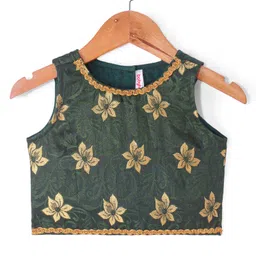 Babyhug Woven Sleeveless Floral Printed Choli Lehenga Set With Dupatta - Pink image 2