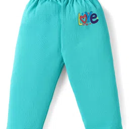 Ben Benny Interlock Knit Full Length Lounge Pants With Sea Life & Text Print Pack of 2 - Aqua Blue & Peach image 2