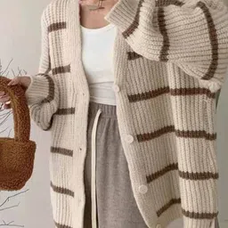 StyleCast Women Striped Longline Cardigan-image-92