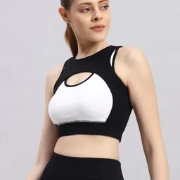 Label nyc apparel Women Colourblocked Removable Padding Full Coverage Workout Bra image 3