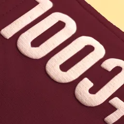 Olio Kids Cotton Knit Above Knee Length Shorts With Text Print - Maroon image 3