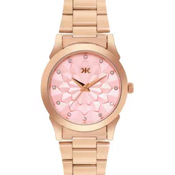 Killer Women Brass Dial & Stainless Steel Bracelet Style Straps Analogue Watch KLW904E-image-9