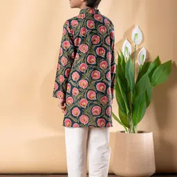 Readiprint Boys Floral Printed Cotton Kurta with Pyjamas image 3