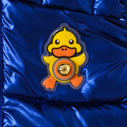 Kookie Kids Sleeveless Padded Hooded Jacket with Ears Applique & Duck Patch Detailing - Navy Blue image 5