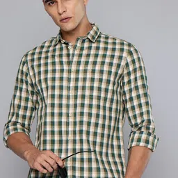 Indian Terrain Pure Cotton Classic Fit Checked Casual Shirt-picture-32