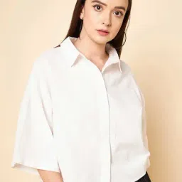 High Star Off White Crop Shirt-image-14