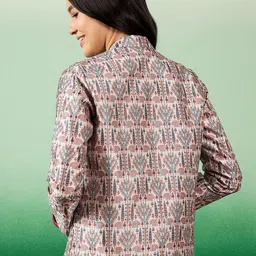 Sangria Printed Front Open Blazer image 5