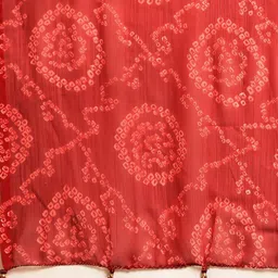 Rani Saahiba Red Bandhani Saree image 5