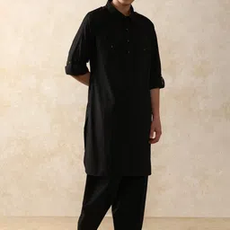 Moara Pathani Solid Pure Cotton Kurta with Dhoti Pants image 3