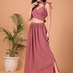 CUKOO Shoulder Straps Top With Skirt Co-Ords image 2