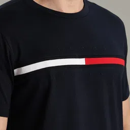 Tommy Hilfiger Brand Logo Embroidered Round Neck Pure Cotton T-Shirt image 4