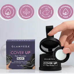 GLAMVEDA Cover Up Long Lasting Instant Coverage Hair Powder -4 g - Brown image 3
