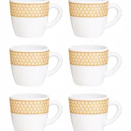 Cello White Opalware Printed Coffee Mug - Set of 6 image 2