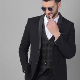 Crimsoune Club Black Slim Fit Three Piece Suits image 5