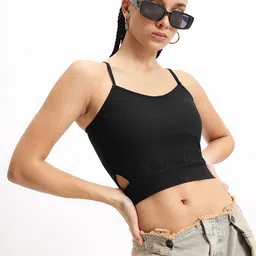 DressBerry Cut-Out Queen Ribbed Crop Top-picture-22