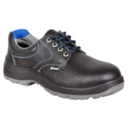 Zain Safety Economical Steel Toe Safety Shoes PU Double Density Low Ankle Black Buff Barton Genuine Leather Size UK12, ZM-16-picture-37