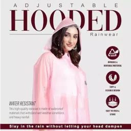 HACER Polyester Material Random Color Hooded Victoria Raincoat For Women & Ladies Size XL, HC_VC50_RC image 5