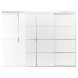 ikea skytta / färvik Sliding door combination, aluminium/white glass, 326x240 cm-picture-4