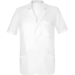 SCHOFIC Lab Coat Half Sleeves Unisex with 3 Pockets White for Students, Doctor and Nurse Size - XL (Pack of 5) image 1