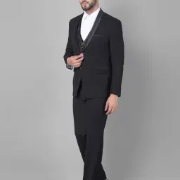 Crimsoune Club Black Slim Fit Three Piece Suits image 4