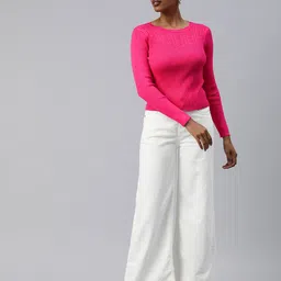 London Rag Geometric Self Design Boat Neck Pullover image 5