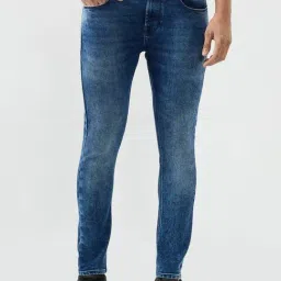 Spykar Mid Blue Solid Slim Fit Mid Rise Jeans-image-6
