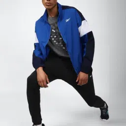Reebok Blue Regular Fit Colour Block Jacket image 5