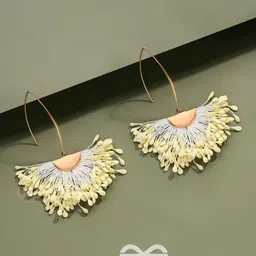 EVERSTYLISH Stainless Steel Artificial Stones and Beads Studded Floral Drop Earrings-picture-28