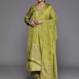Libas Women Floral Embroidered Kurta With Trousers & Dupatta image 5