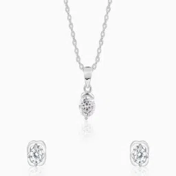 GIVA 925 Silver Cute Zirconia Pendent and Earring Set image 3