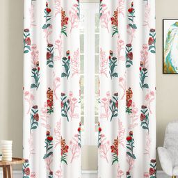 SEJ by Nisha Gupta Floral Eyelet Long Door Curtains Pack of 2 - White-picture-13