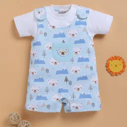 Wonderchild Teddy Bear Printed Romper With Half Sleeves Tee Set - White-picture-20