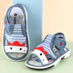 Cute Walk by Babyhug Sandals With Face Applique & Velcro Closure - Royal Blue-picture-11