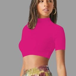 Dream Beauty Fashion Women Solid High Neck Crop Top-picture-21