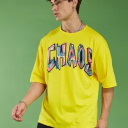 SMARTEES Men Typography Printed Oversized Round Neck Cotton T-shirt image 3