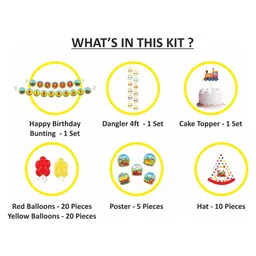 Untumble Train Theme Decoration Hats Kit for Kids Pack of 59- Multicolor image 2