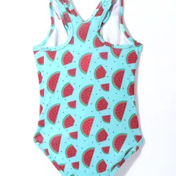 ROVARS V Cut Sleeveless Swimsuit  Watermelon Print -Blue image 2