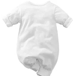 Zeezeezoo 100% Cotton Knit Family Theme Full Sleeves Mummas Boy Text Printed Romper - White image 4