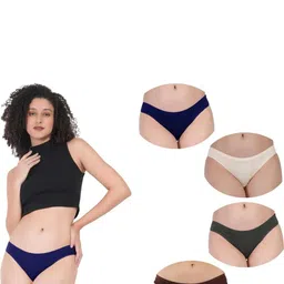 ORLIZEA Pack of 4 Women Low-Rise Cotton Blend Thongs-picture-34