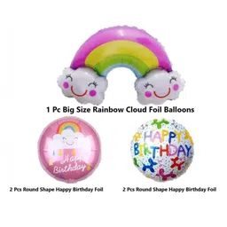 Bubble Trouble No 2 Gold Balloons with Rainbow Theme Birthday Decoration Items or Kit Multicolor Foil image 4