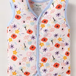 OHMS Single Jersey Knit Sleeveless Jhablas with Stripes & Floral Print Pack of 3 - Pink image 4