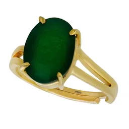 RSPR 11.25 Ratti 10.60 Carat Natural Panna Emerald-Studded Adjustable Finger Ring-picture-22