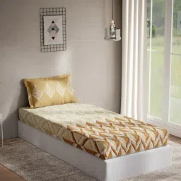 DDecor Abstract Brown 144 TC Cotton Single Bedsheet with 1 Pillow Cover-image-12