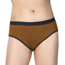 CHIC Women Pack Of 3 Striped Pure Cotton Low-Rise Anti Microbial Hipster Briefs-image-90