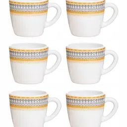 Cello White Opalware Printed Coffee Mug - Set of 6 image 2