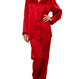 DEHMAN Women Pure Silk Night Suits-image-4